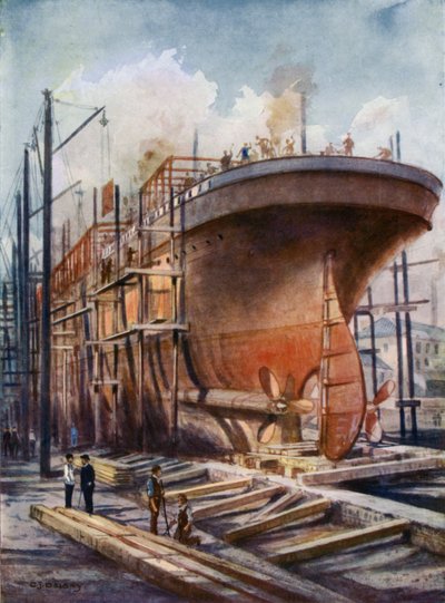 Un barco en construcción de Charles John de after Lacy
